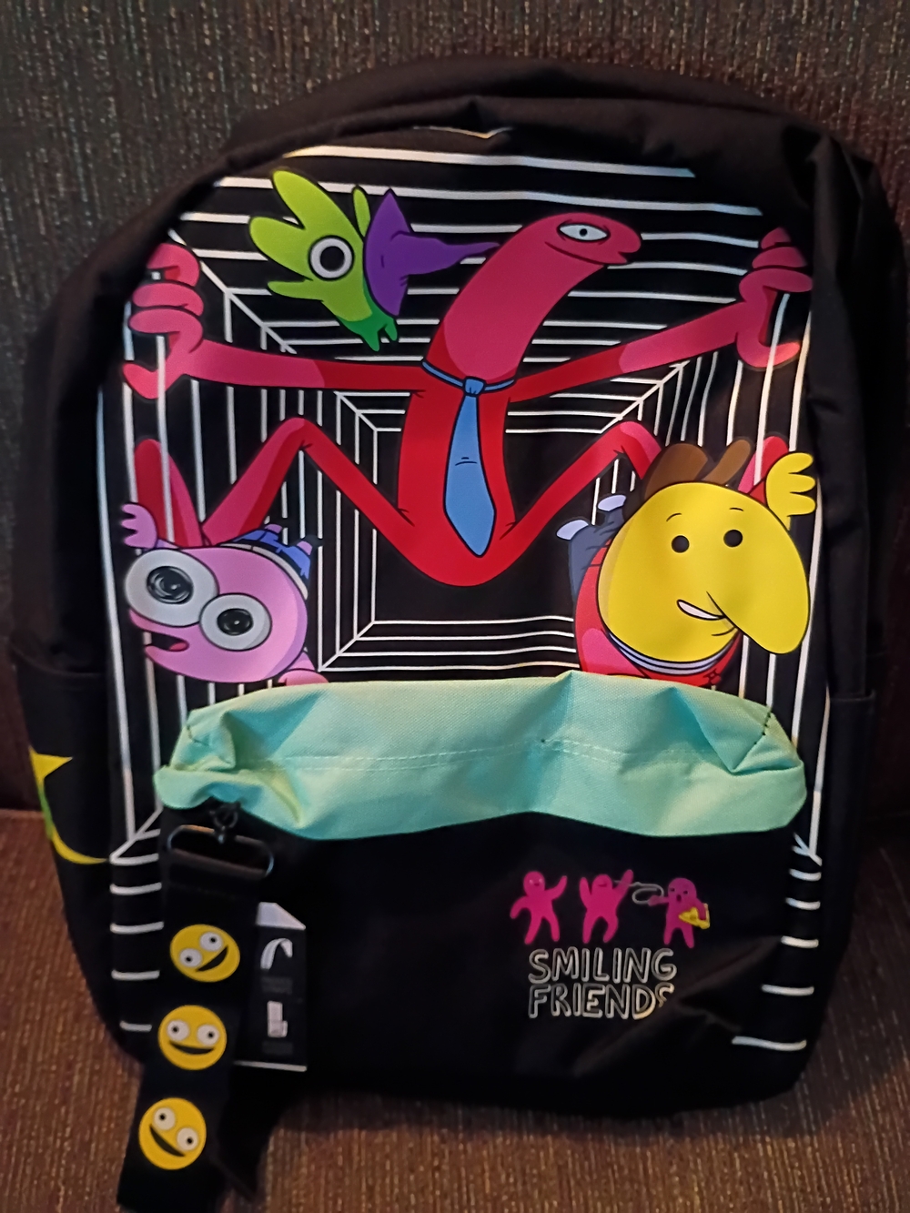 Smiling Friends Character Backpack Hot Topic Exclusive Charlie Pim Adult Swim